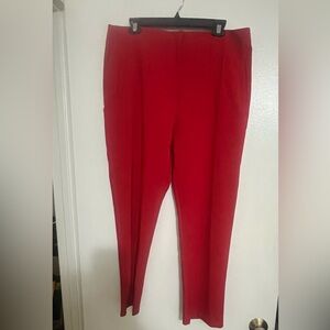 LOVESHOOT  High Waisted Pants Pleated Straight Leg Dress Pant Red XL (EUC)